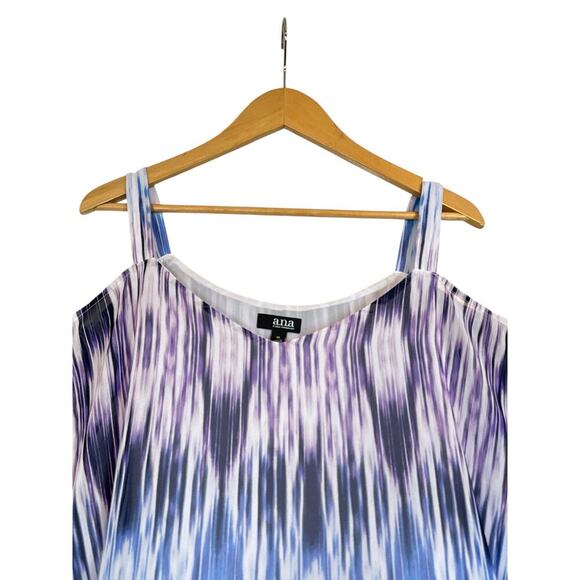 a.n.a. A New Approach Women’s Cold Shoulder Abstract Boho Blouse Sz XL Multi NWT - Picture 2 of 8